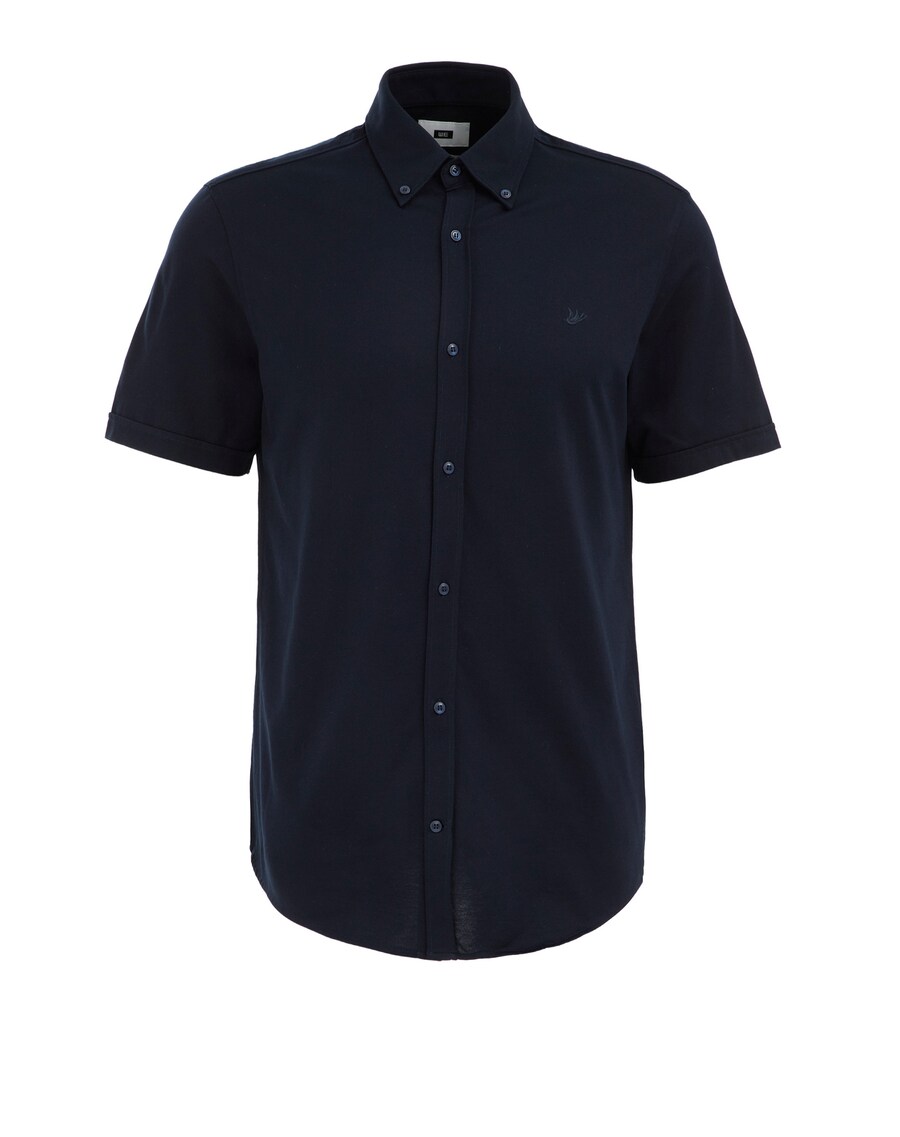 

Рубашка Slim Fit на пуговицах WE Fashion, темно-синий