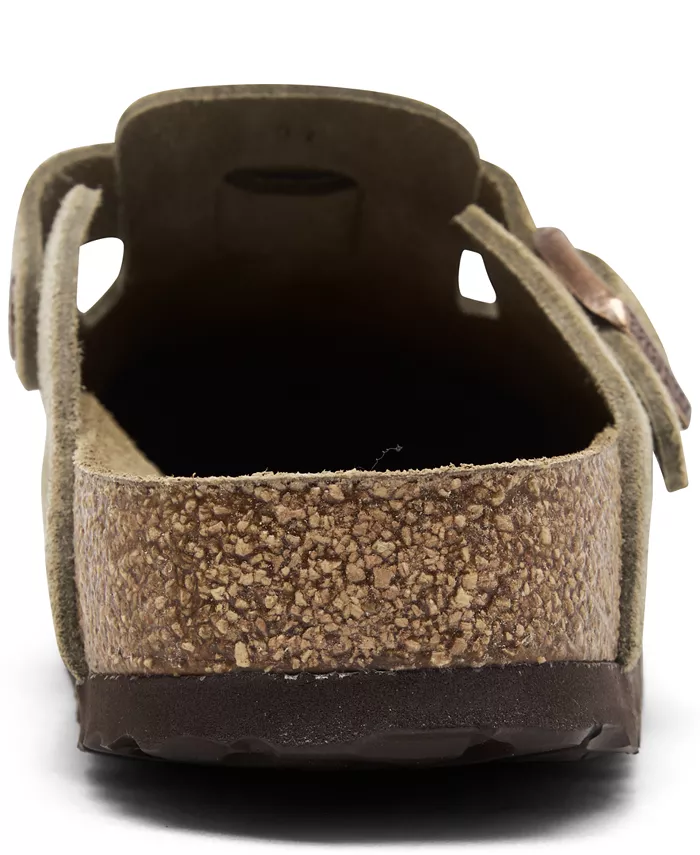Женские мягкие кожаные сабо Boston Soft Footbed из замши от Finish Line Birkenstock, коричневый/бежевый — фото 3