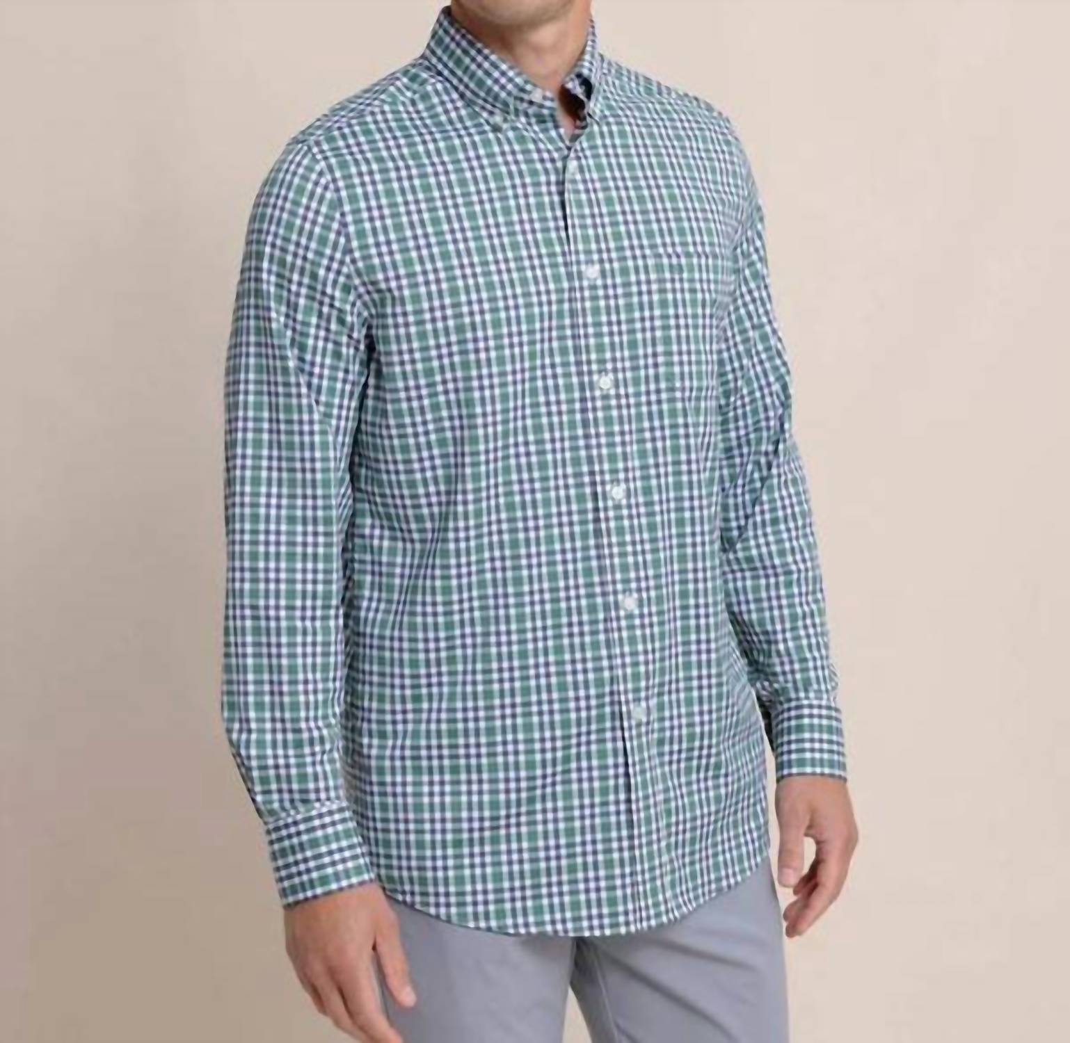 

Спортивная рубашка Haywood Intercoastal Plaid In Fir SOUTHERN TIDE