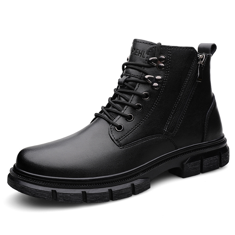 

PEHL Мужские ботинки Martin черные с черной флисовой подкладкой, цвет Black Fleece-Lined