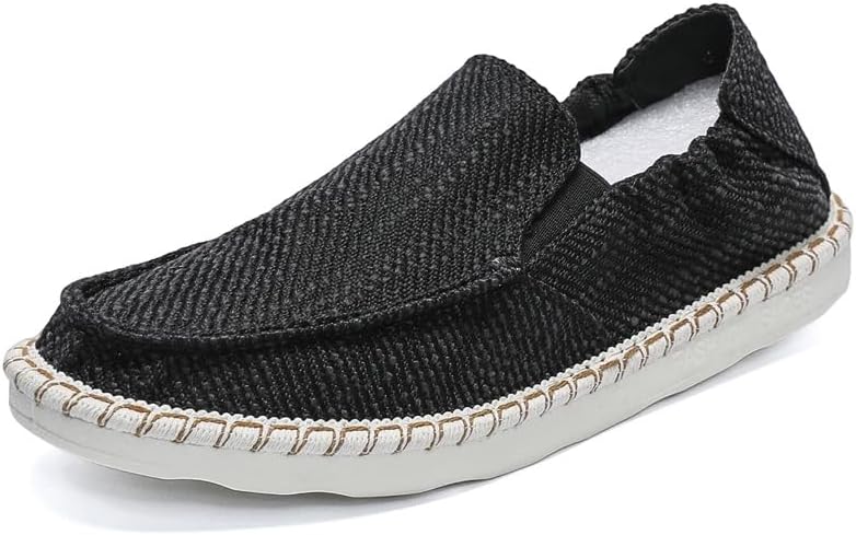 

Мужские дышащие канвасовые лодочки - слипоны с дизайном, вдохновленным тапочками, для повседневного комфорта Hoalox, черный