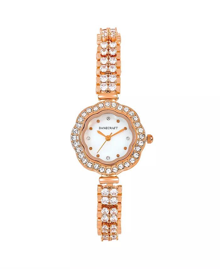 

Женские аналоговые часы с позолотой 18K розового золота Danecraft