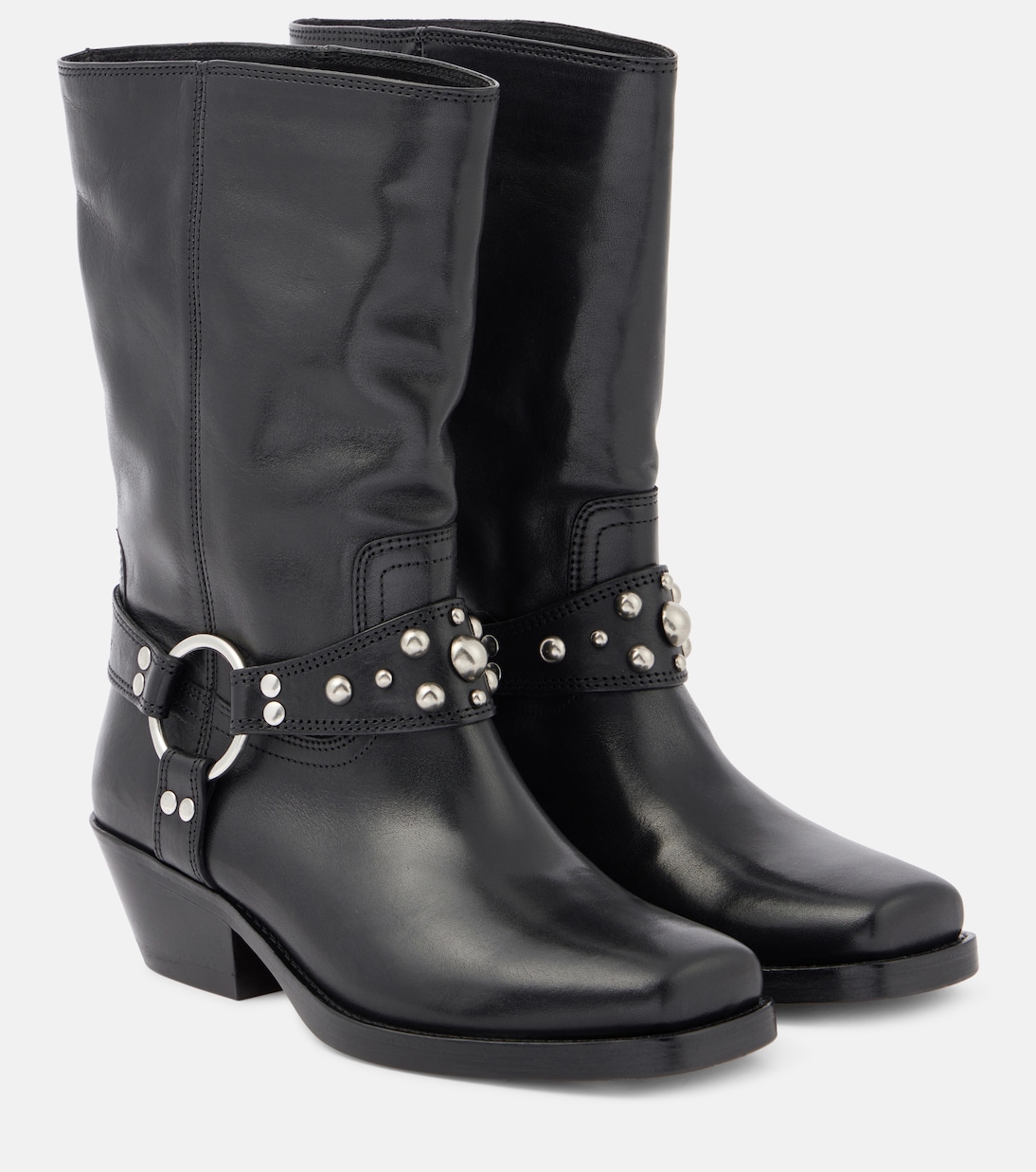Кожаные ковбойские сапоги Antya Isabel Marant, черный