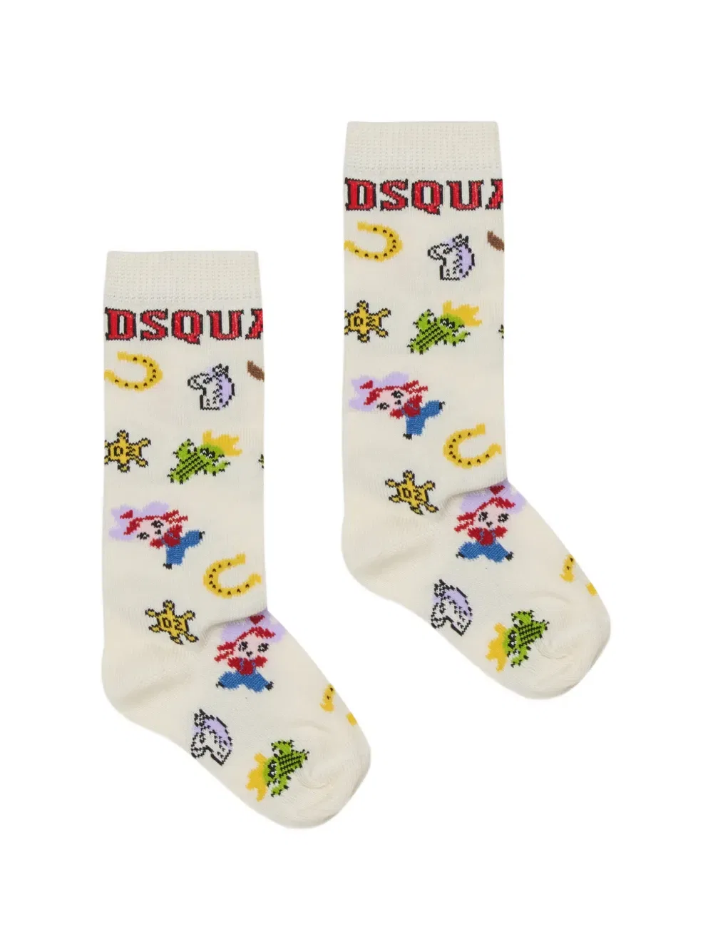 Носки с логотипом в стиле вестерн Dsquared2 Kids, нейтральный