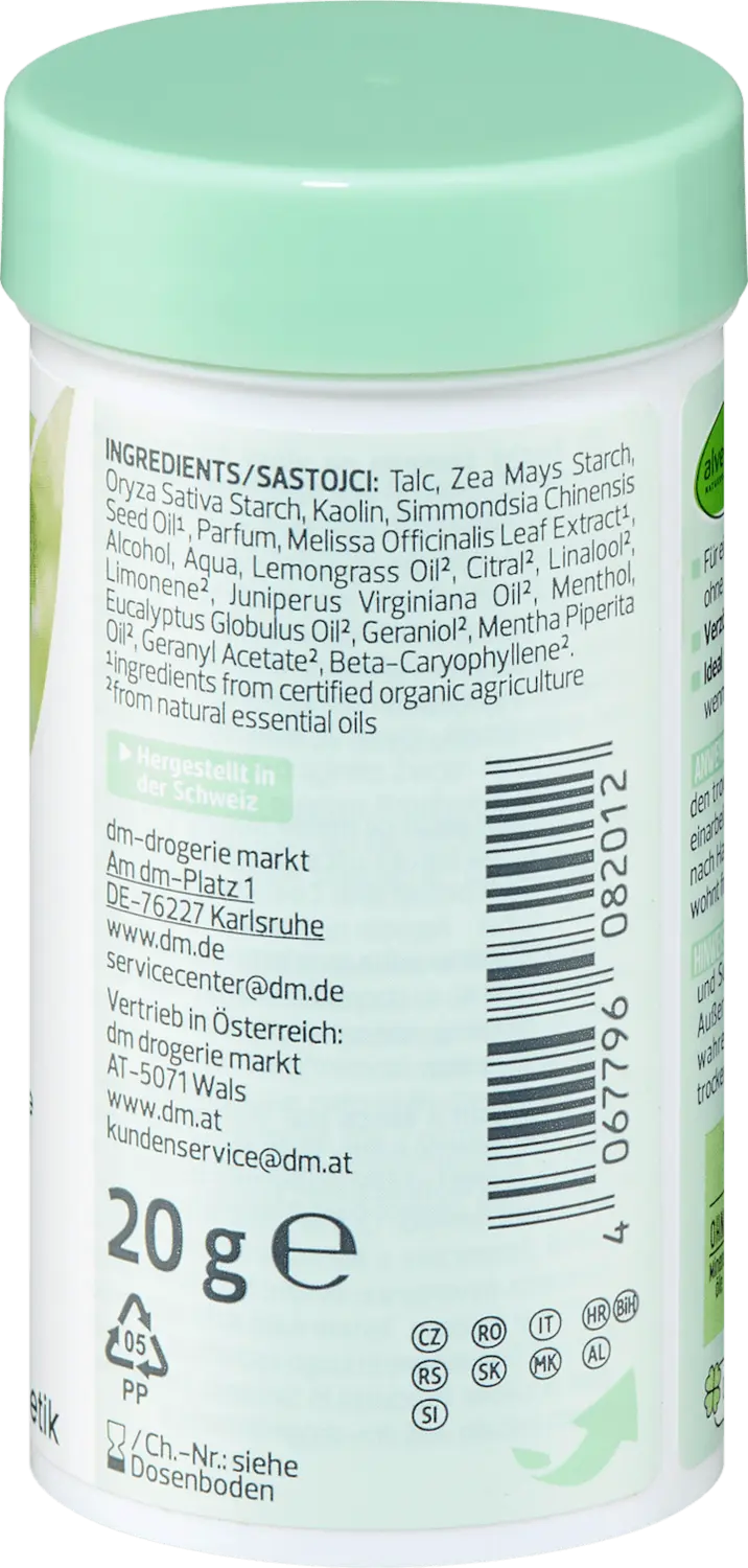 Сухой шампунь alverde NATURKOSMETIK Trockenshampoo mit Melissen, 20 g — фото 4