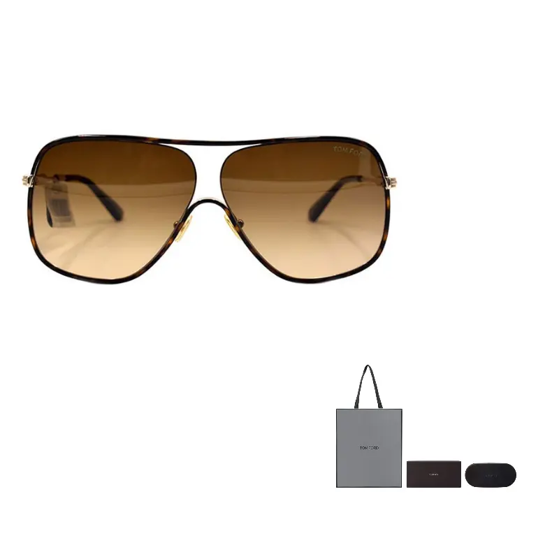 

TOM FORD Авиаторские солнцезащитные очки TF Plate Frame унисекс, Tortoiseshell Gold