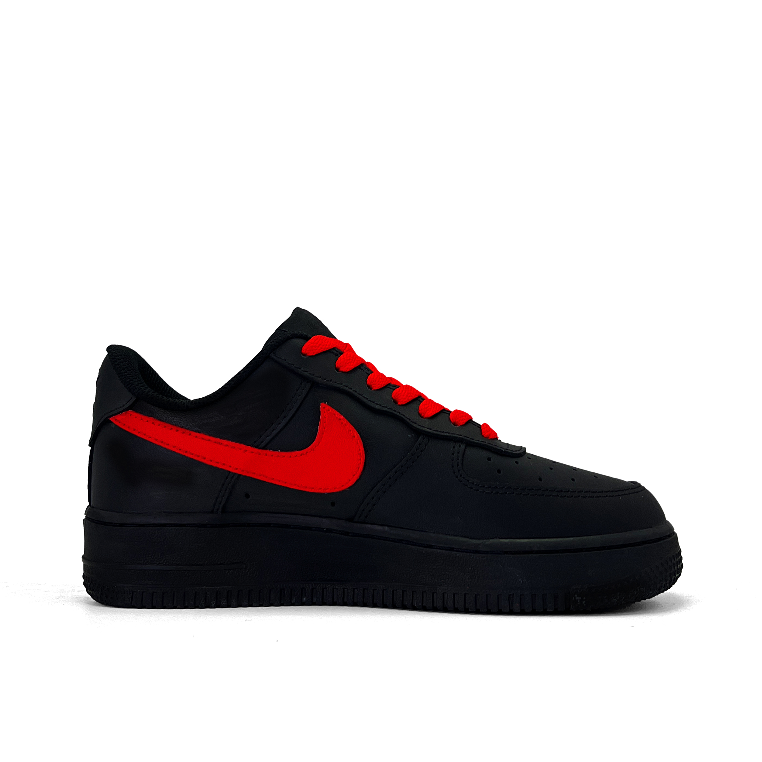 Nike Кроссовки для скейтбординга Air Force 1 LYS Dark Fire Leather Abrasion Resistant низкие Unisex Black Red — фото 3