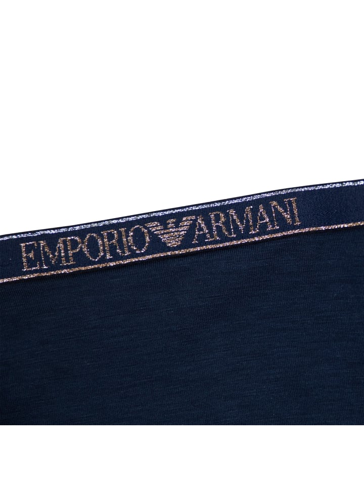 Emporio Armani Комплект из 2 трусов-бриджей бразильского типа темно-синего цвета — фото 3