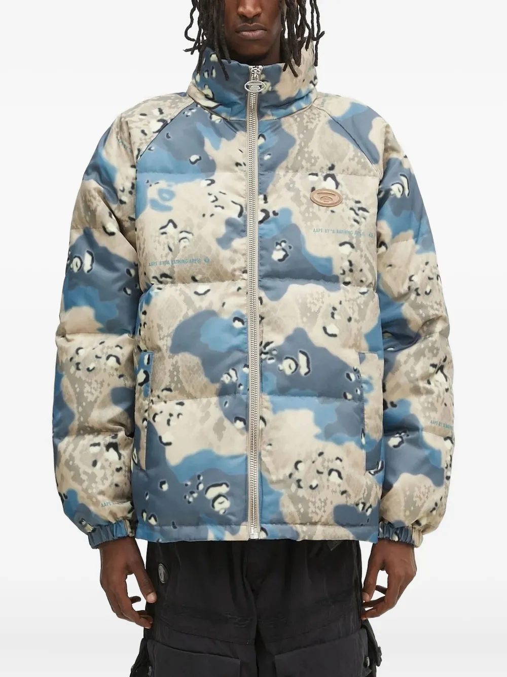 

Куртка-пуховик с капюшоном AAPE BY *A BATHING APE, синий