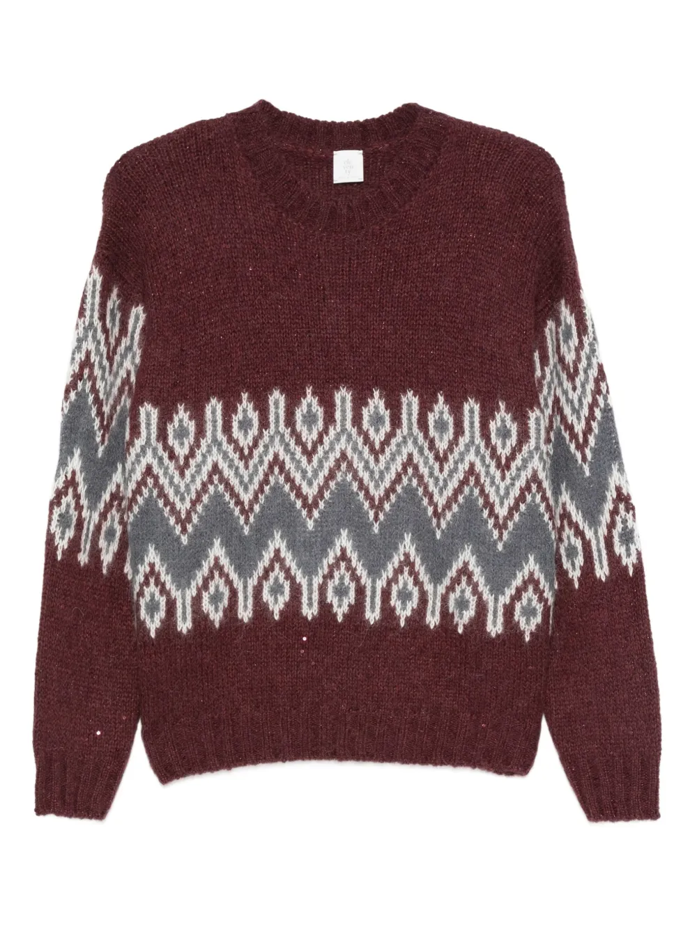 

Свитер с круглым вырезом и узором в стиле фэр-айл Eleventy, красный