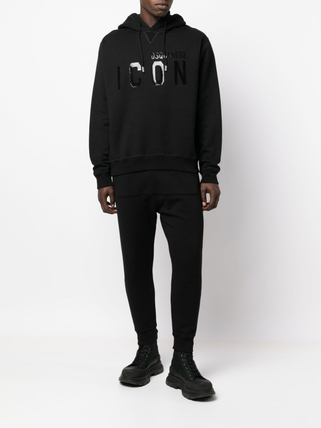 DSQUARED2 спортивные брюки с эластичным поясом, черный — фото 2