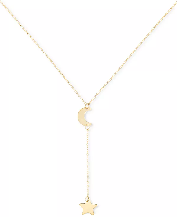 

Ожерелье-Лариат из полированного золота 10 карат с луной и звездами, 18 дюймов Macy'S, gold