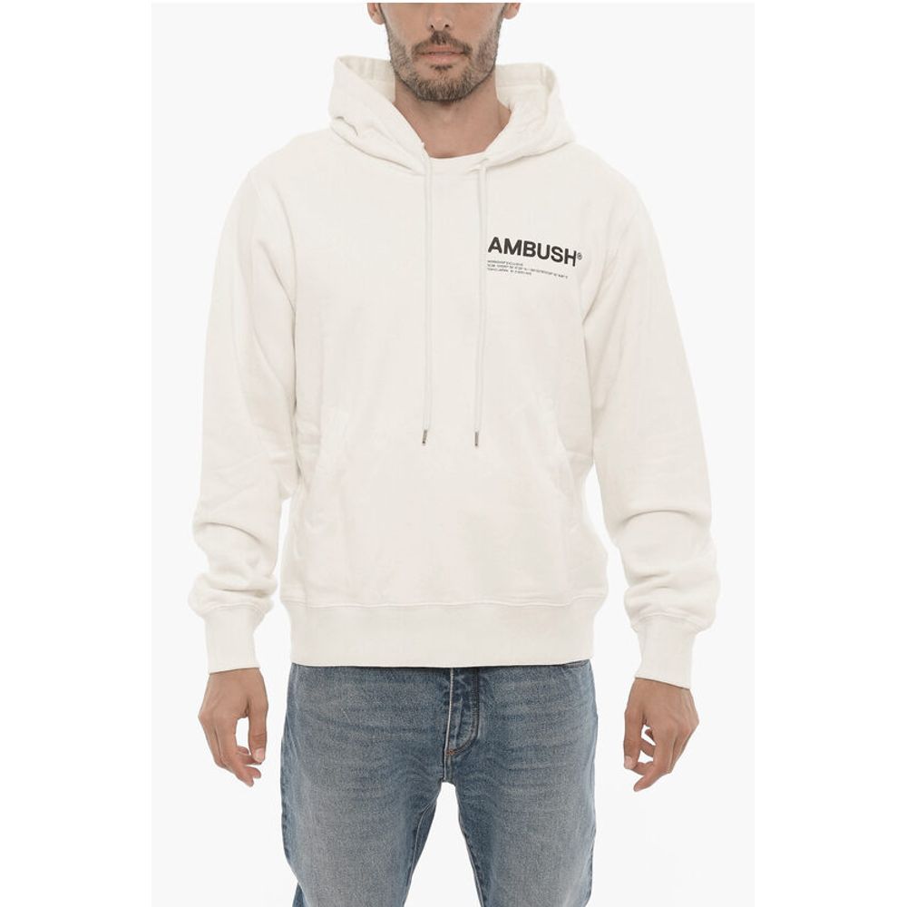 

Однотонная толстовка с капюшоном и контрастным логотипом Ambush, White
