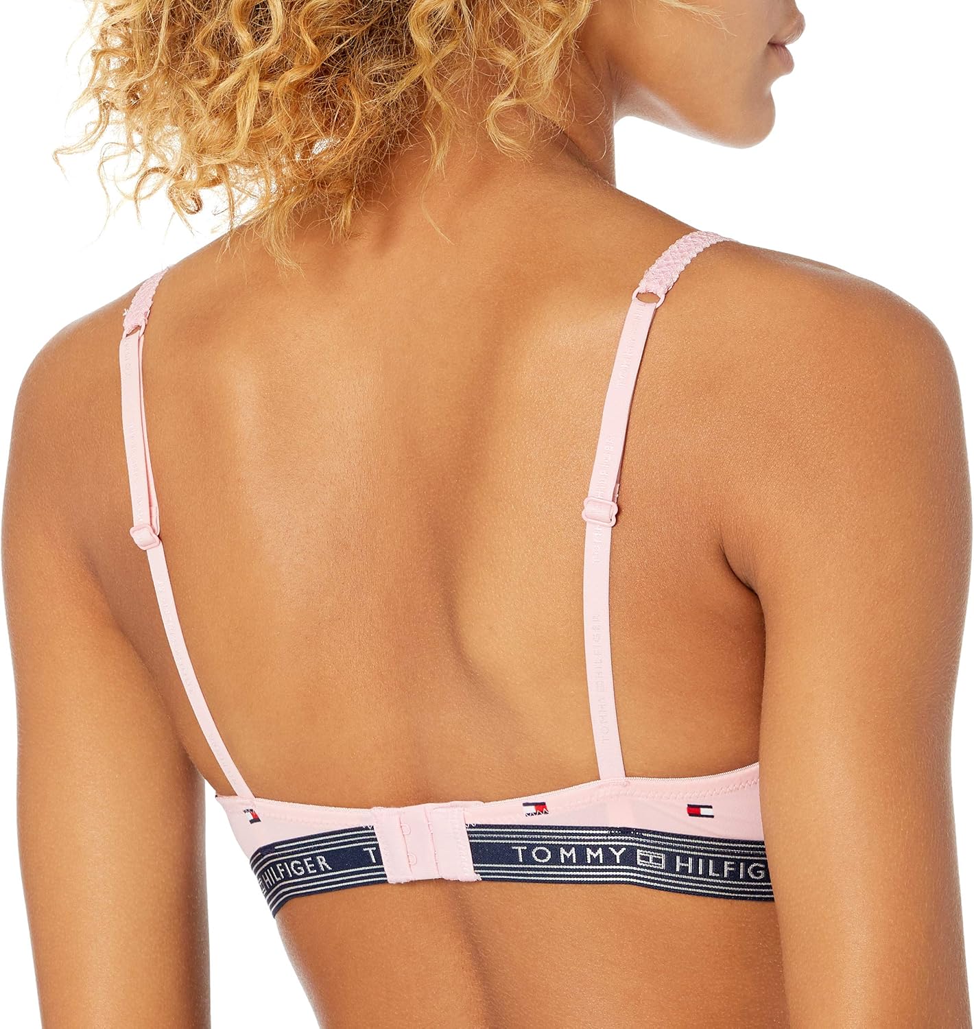 Женский бюстгальтер Tommy Hilfiger Micro Push Up с кружевными бретельками, Flag /Almond Blossom — фото 2