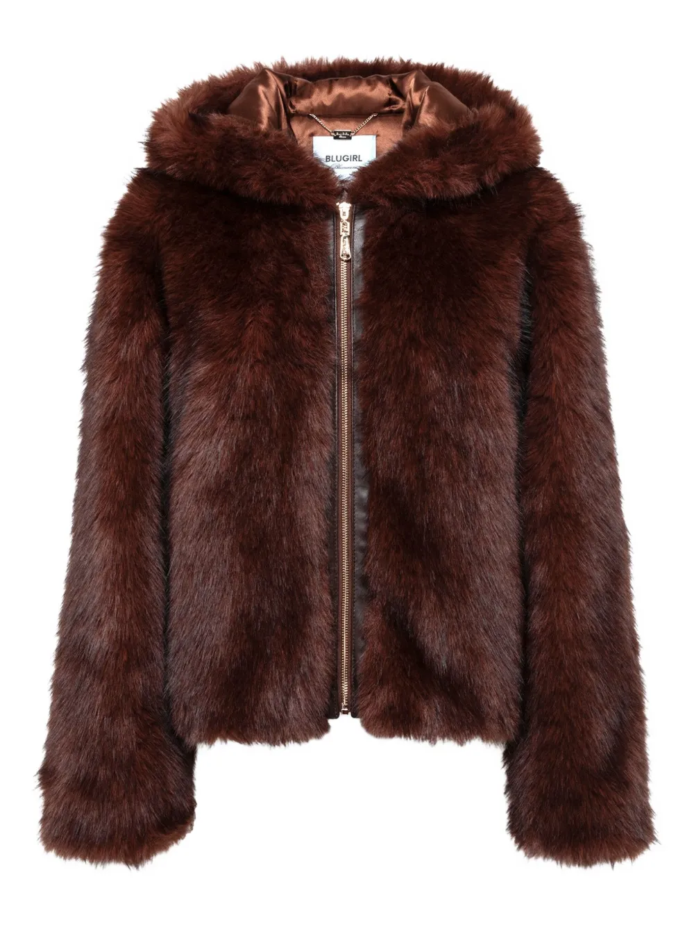

Куртка с капюшоном из искусственного меха Blugirl, коричневый