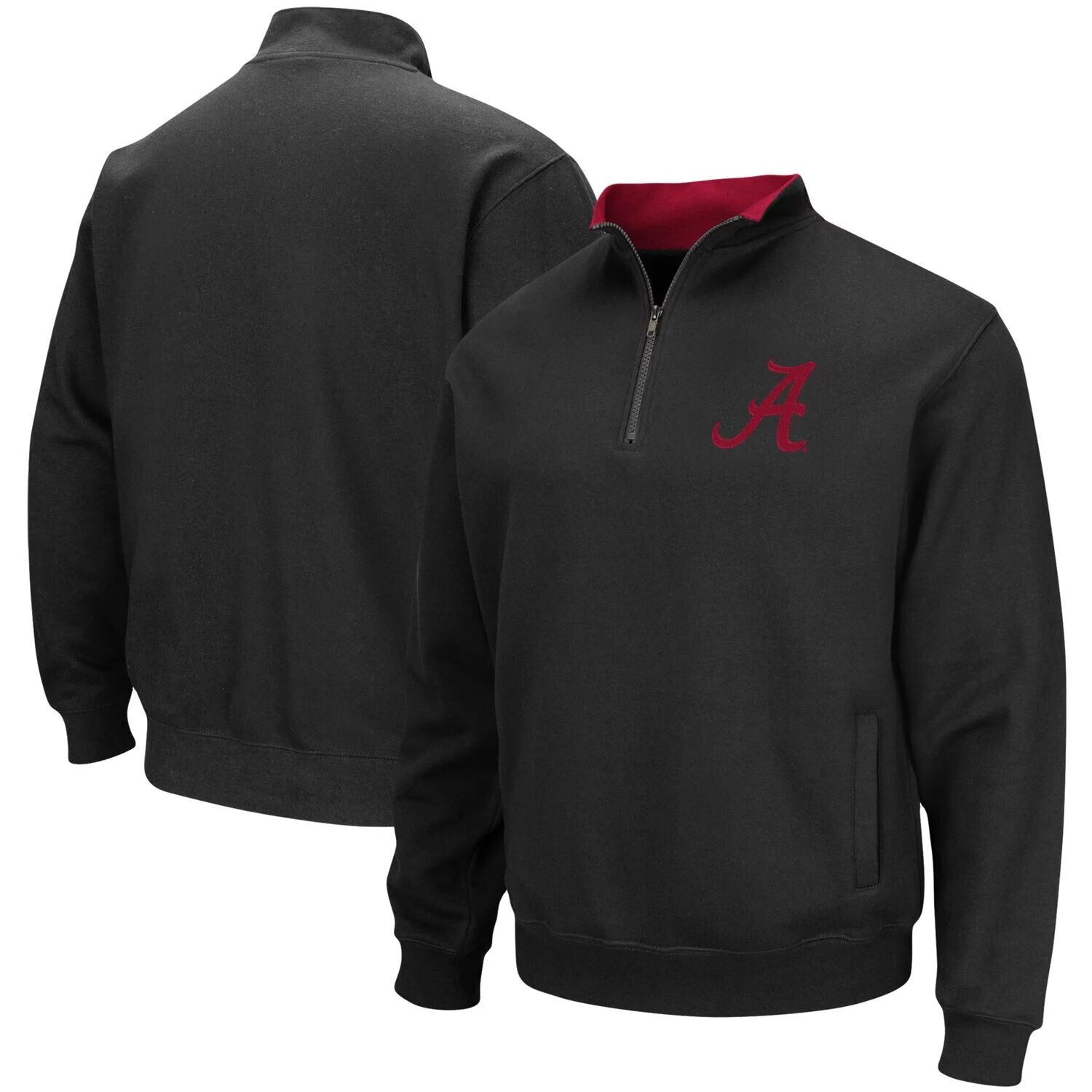 

Мужской черный пуловер с молнией до четверти и логотипом Alabama Crimson Tide Tortugas Colosseum