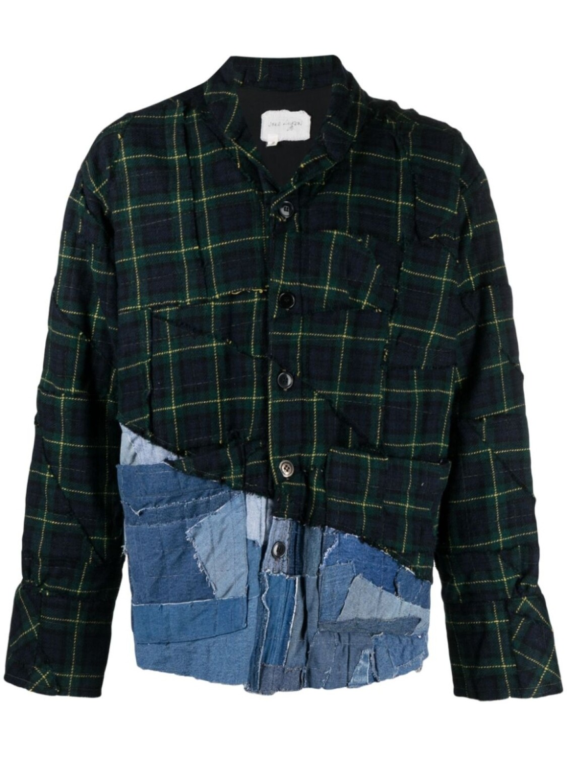 

Greg Lauren куртка-рубашка в технике пэчворк, зеленый