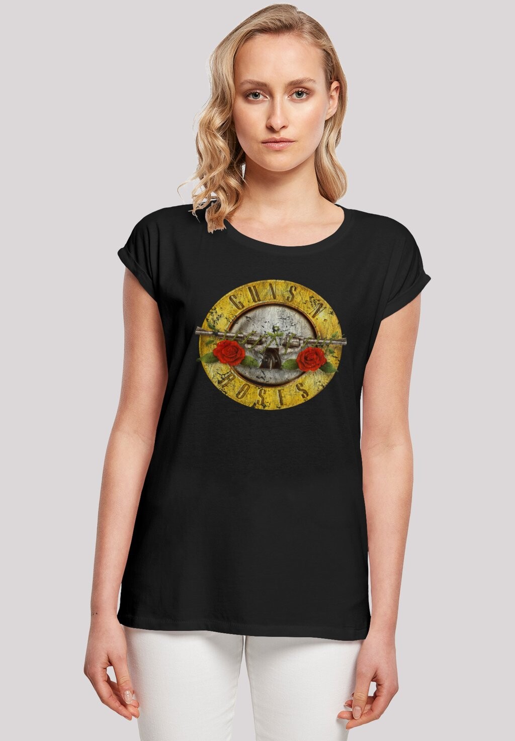 

Футболка с принтом GUNS 'N' ROSES BAND VINTAGE CLASSIC LOGO (DISTRESSED) F4NT4STIC, цвет black