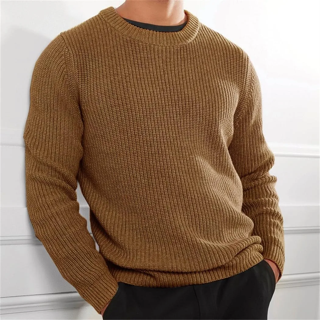 Men's Classic Crewneck Sweater, Soft Knit Long Sleeve Pullover, Casual Regular Fit Top — фото 2