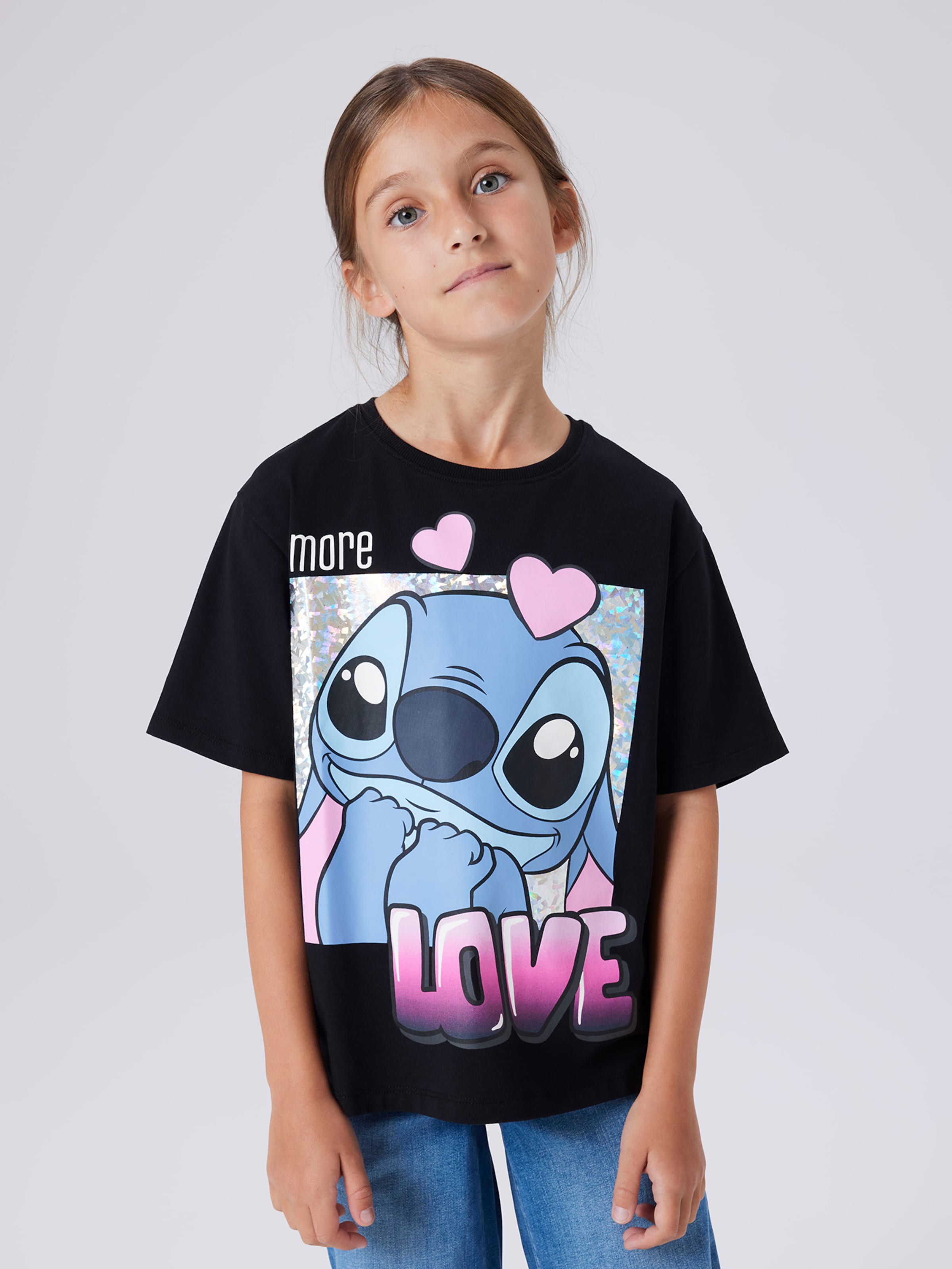 NAME IT Футболка 'NKFFora Stitch' в черном цвете — фото 4