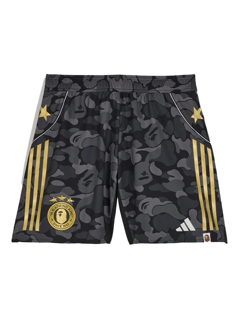 Треки-шорты Bape с камуфляжным узором FB Adidas, черный — фото 2