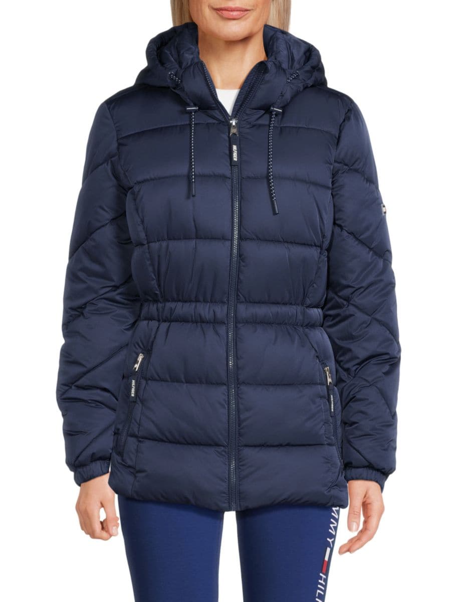 

Куртка-пуховик с капюшоном Tommy Hilfiger, темно-синий