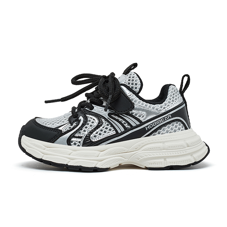 

Противоскользящие и износостойкие дышащие кроссовки для детей HOBIBEAR, черный/серый