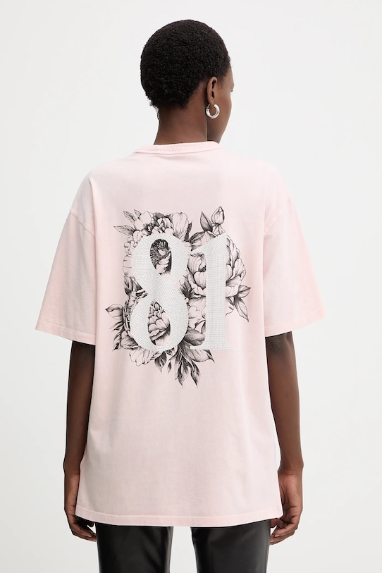 

Хлопковая футболка Guess, розовый