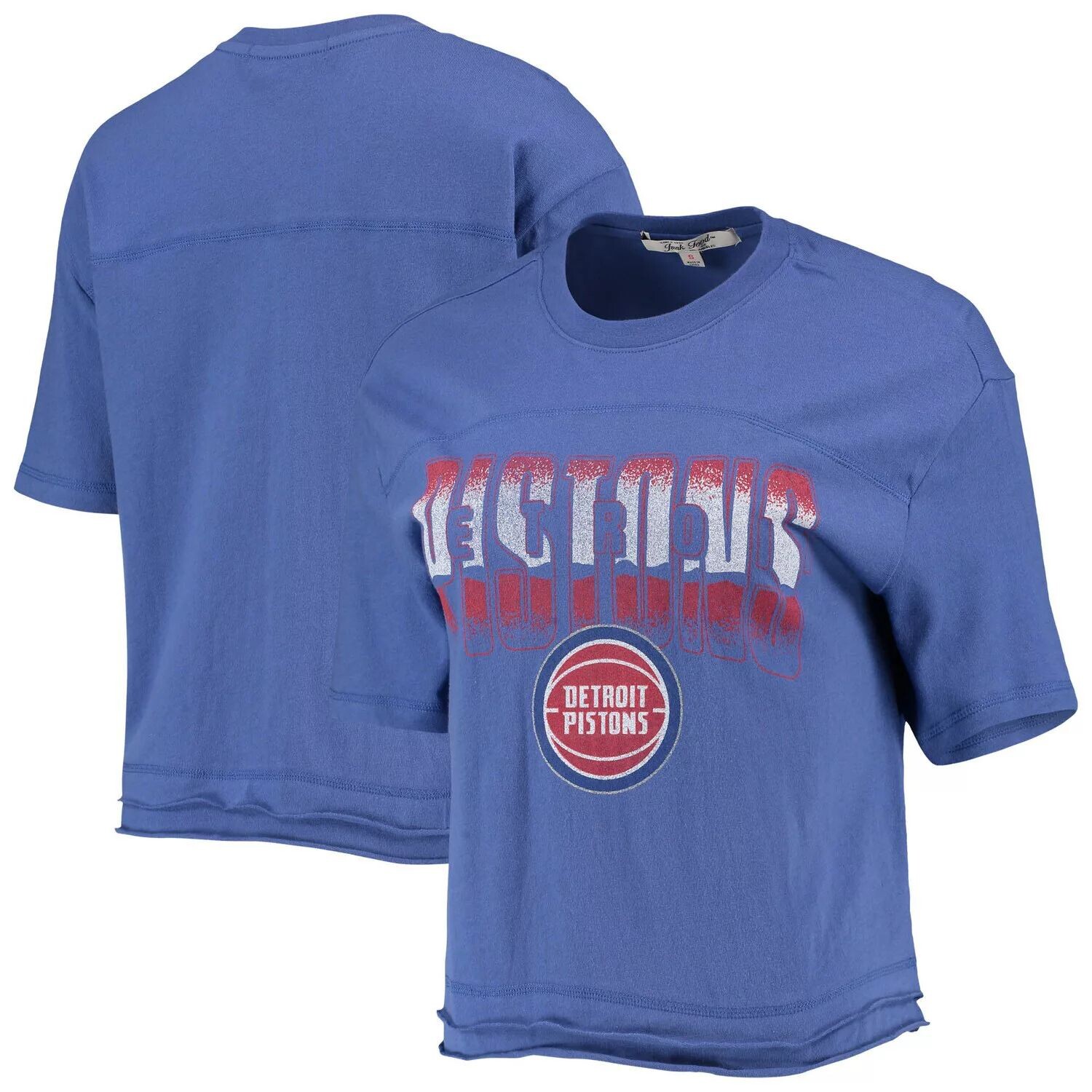 

Синий женский укороченный топ с градиентом Detroit Pistons Junk Food