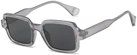 

Маленькие квадратные солнцезащитные очки для мужчин и женщин, дорожные солнцезащитные очки в винтажном ретро-стиле с защитой от УФ-излучения UV400 MTZJH, Gray