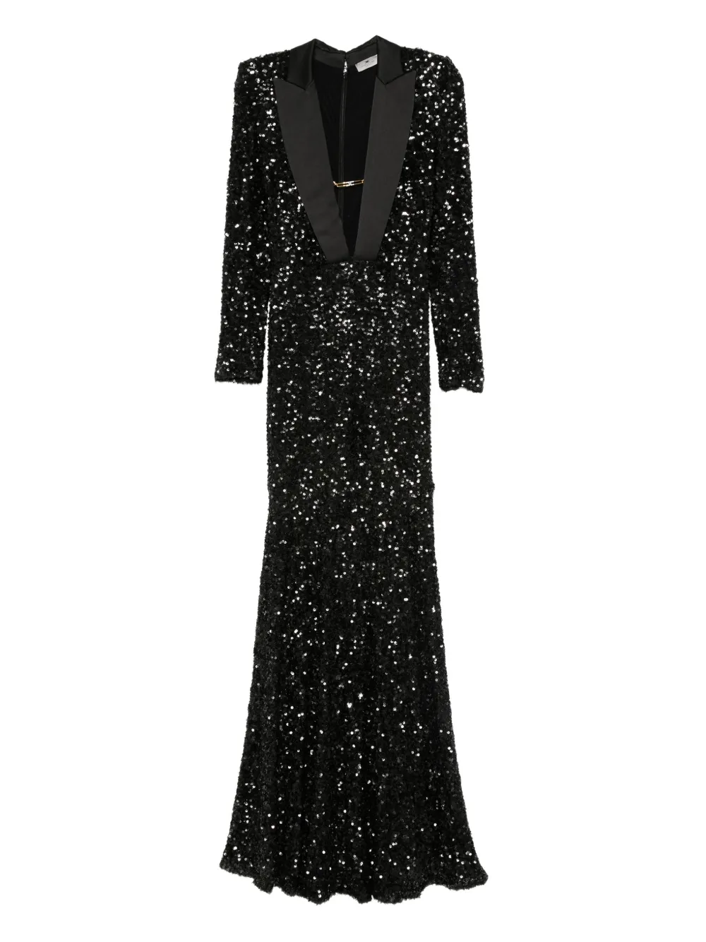 

Платье макси с пайетками Elisabetta Franchi, черный
