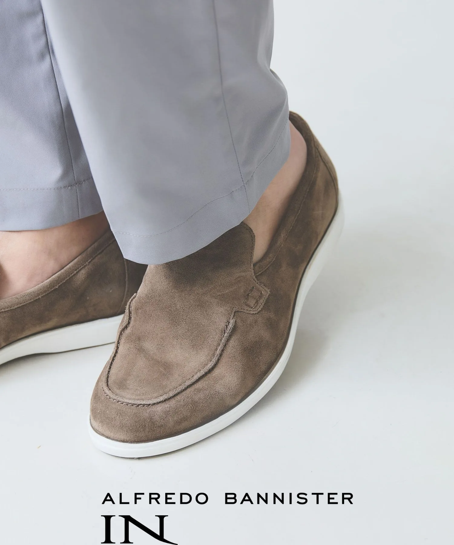 Мужские кожаные слипоны AlfredoBANNISTER тёмно-бежевые