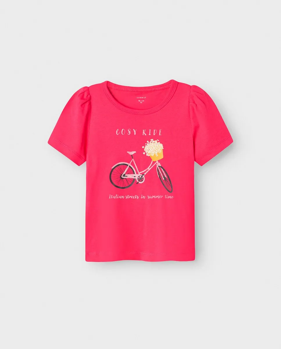 

Футболка для девочки с коротким рукавом name it, цвет Fucsia