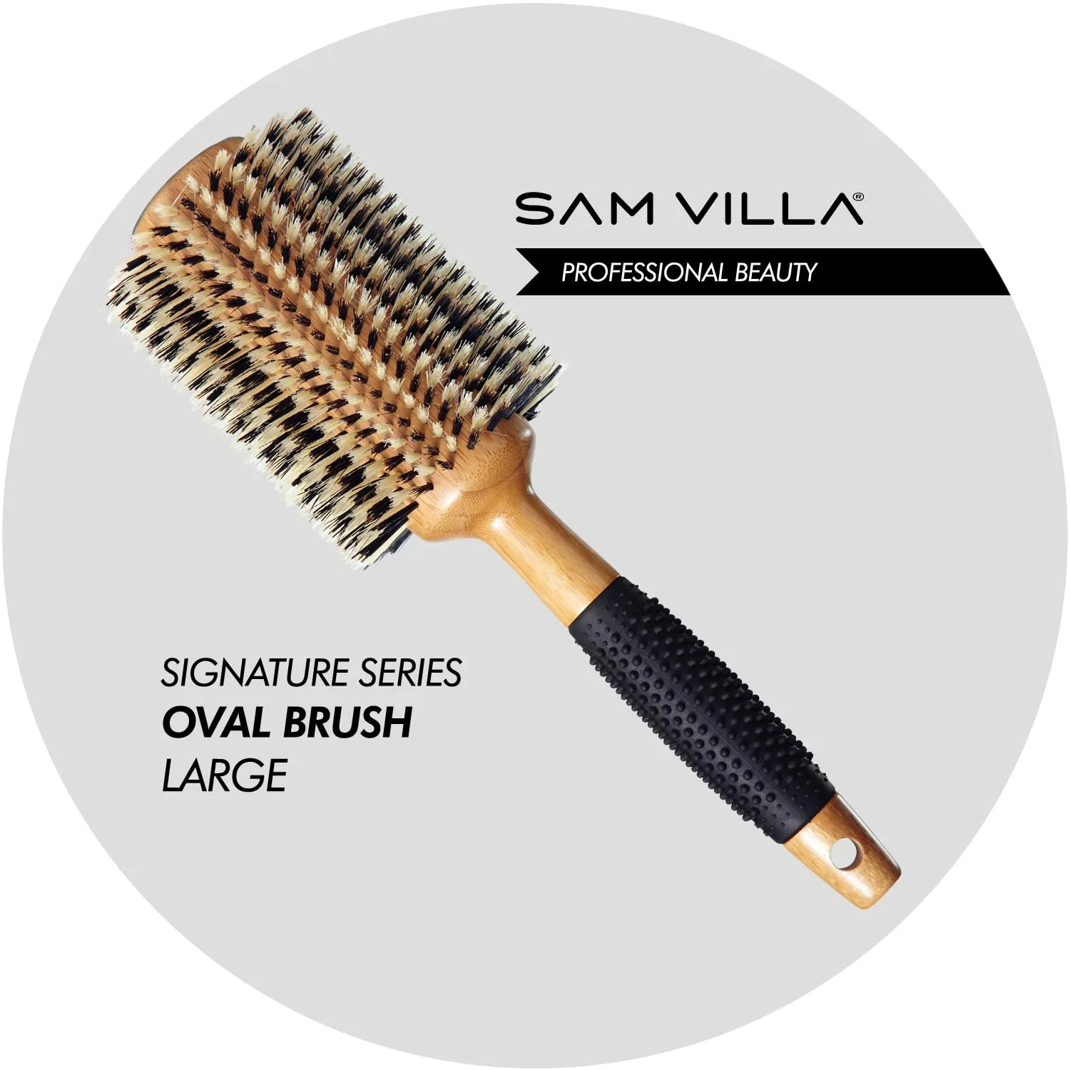 Круглая щетка с щетиной Sam Villa Signature Series Большой овал, Bamboo — фото 2