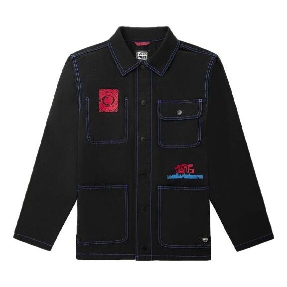 

Куртка men's funny pattern multiple pockets jacket black Vans, черный