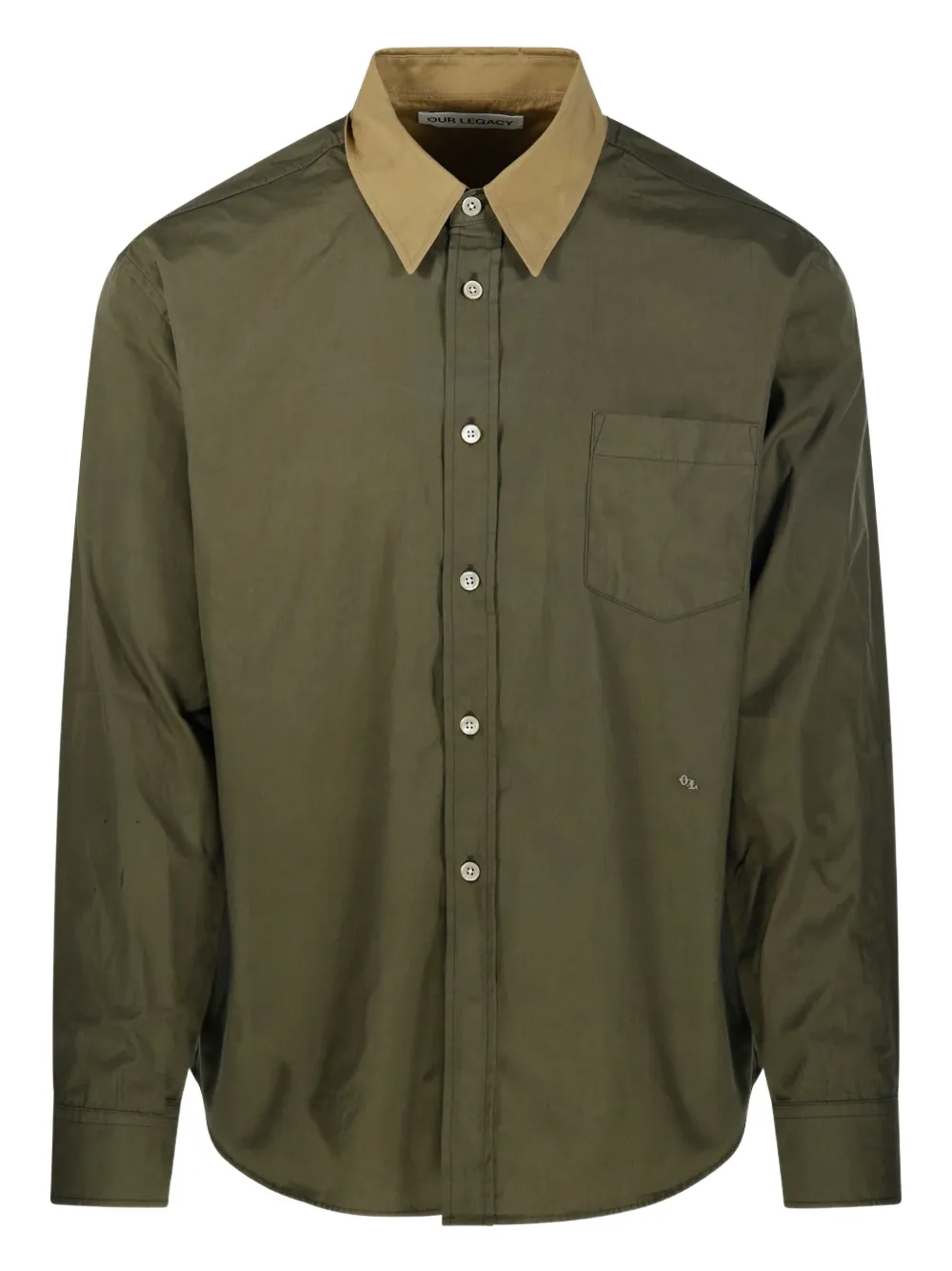 

Рубашка с контрастным воротником Our Legacy, зеленый