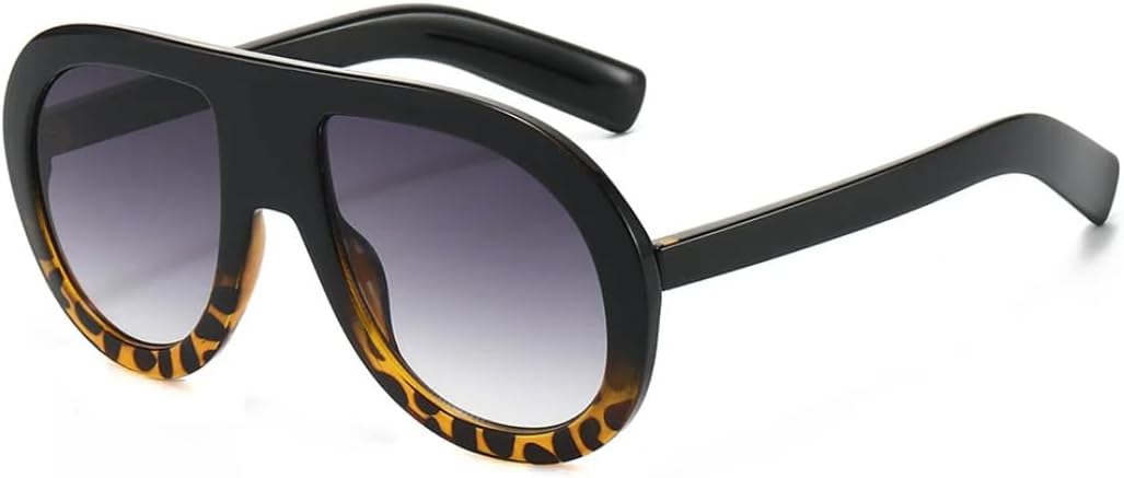 

Солнцезащитные очки с защитой UV400 | Крупные градиентные очки в стиле панк | для женщин и мужчин, для занятий спортом на открытом воздухе и вождения DSVIGF, Black Leopard Gray