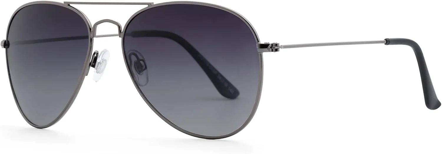 

Поляризованные солнцезащитные очки-авиаторы JOOX для женщин и мужчин, линзы с защитой UV400 и легкая металлическая оправа в стиле «пилот», Gun Metal/Smoke Gradient