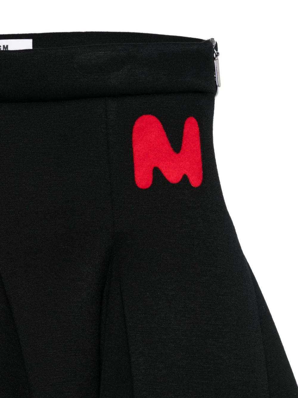 Плиссированная юбка миди с логотипом MSGM Kids, черный — фото 3