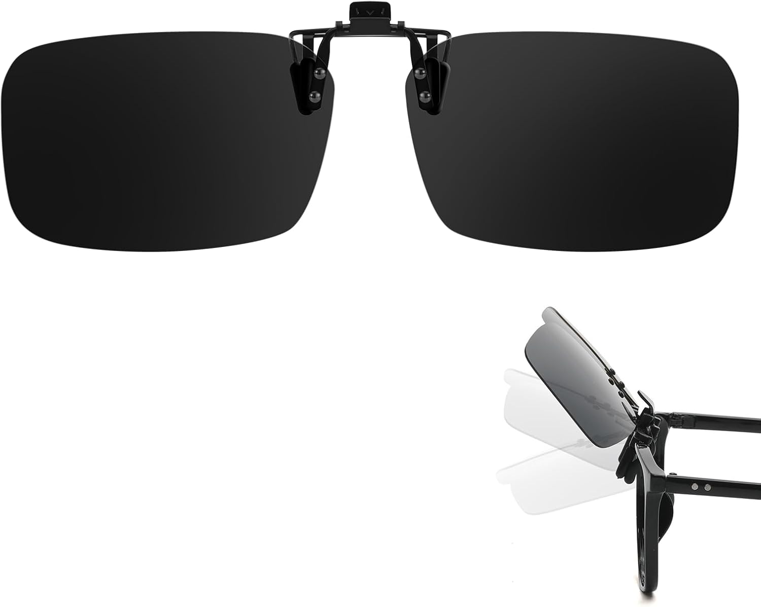 

Поляризованные солнцезащитные очки Trysee с зажимом для ношения поверх очков с диоптриями, защита UV400 (включая модели с откидной и неоткидной застежкой) TS-CO-309, Black - Flip Up