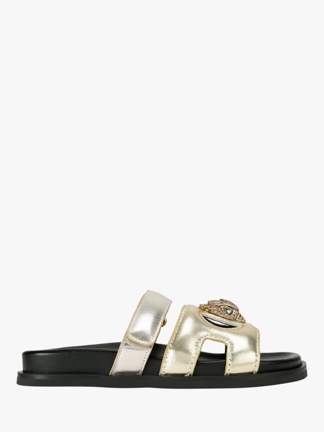 Сандалии с кожаным орлом металлик Kurt Geiger London, Gold