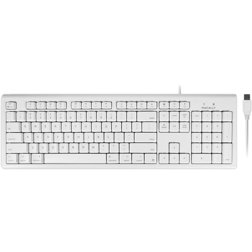 

Полноразмерная USB-клавиатура Macally 104 клавиши (белая)
