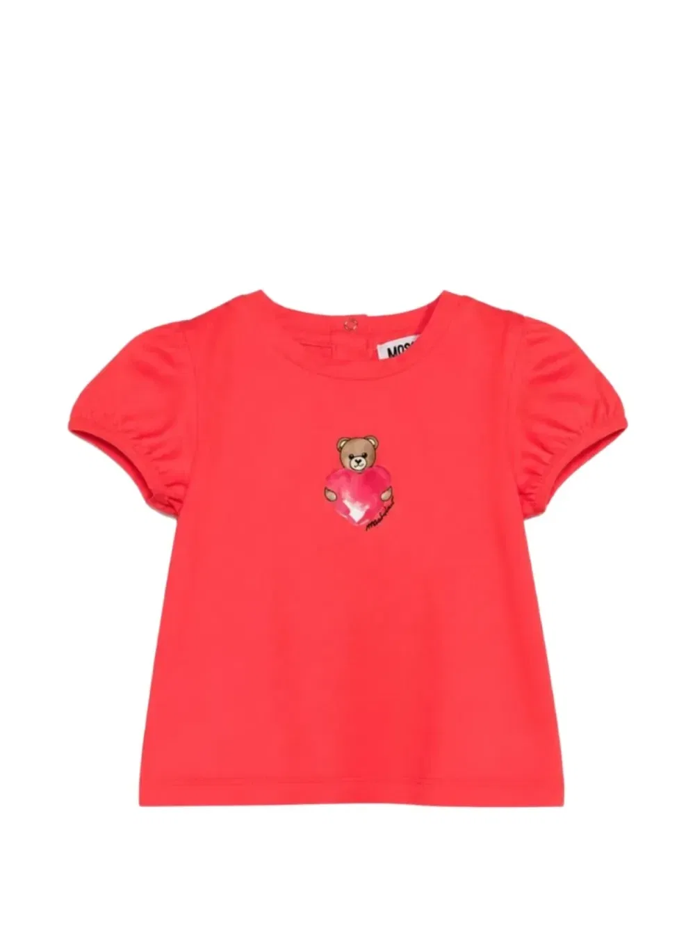 Футболка Teddy Bear с пышными рукавами Moschino Kids, красный