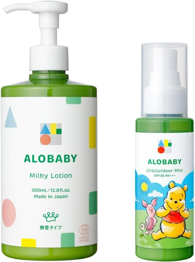 Набор солнцезащитных средств ALOBABY: спрей SPF38 80 мл и молочко 380 мл без отдушки