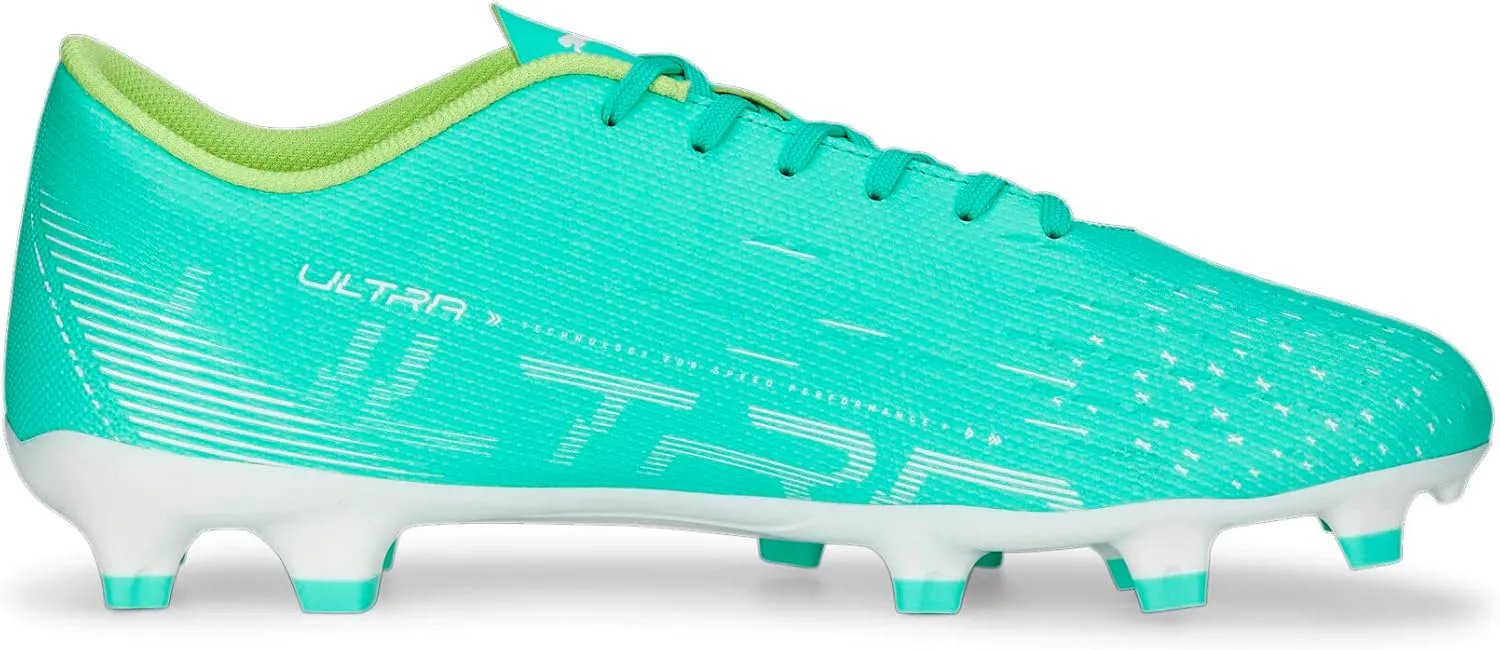 Футбольные бутсы Puma Mens Ultra Play Firm для игры на твердом искусственном газоне, мятный/белый/желтый — фото 4
