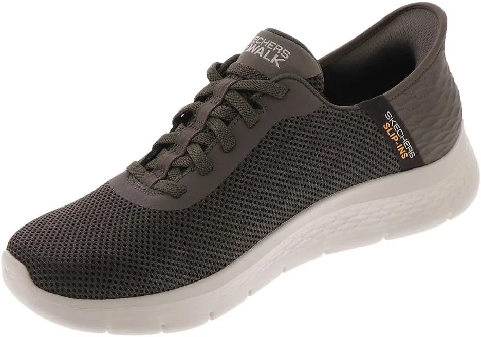 Мужские слипоны Skechers Go Walk Flex Hands Up, Brown — фото 4