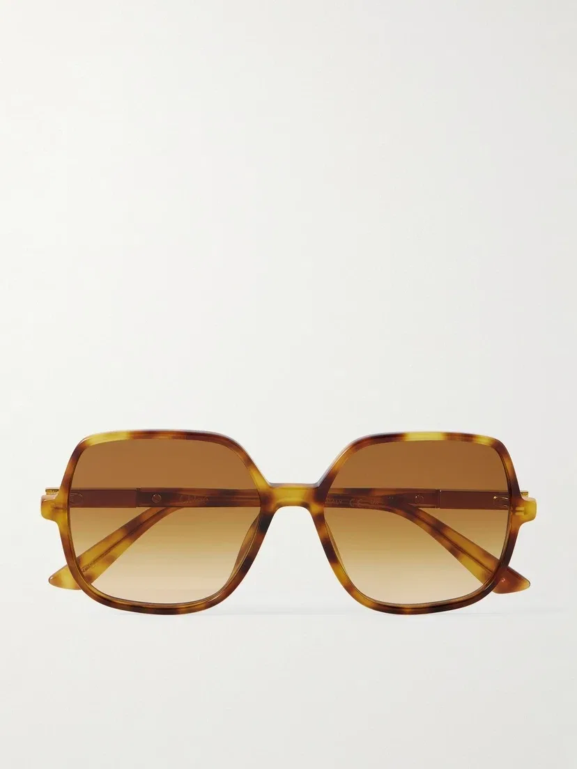 Солнцезащитные очки-авиаторы Judy в черепаховой оправе из ацетата Chloé Eyewear, коричневый