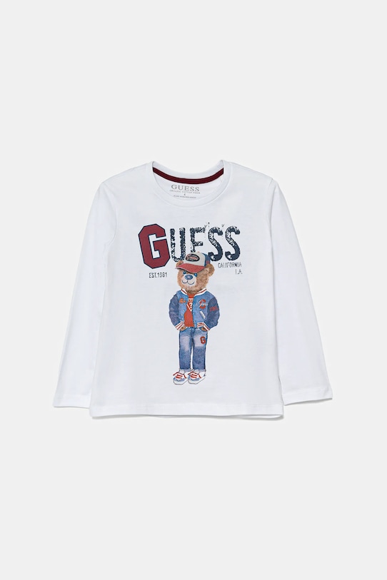 

Детская хлопковая водолазка Guess, белый