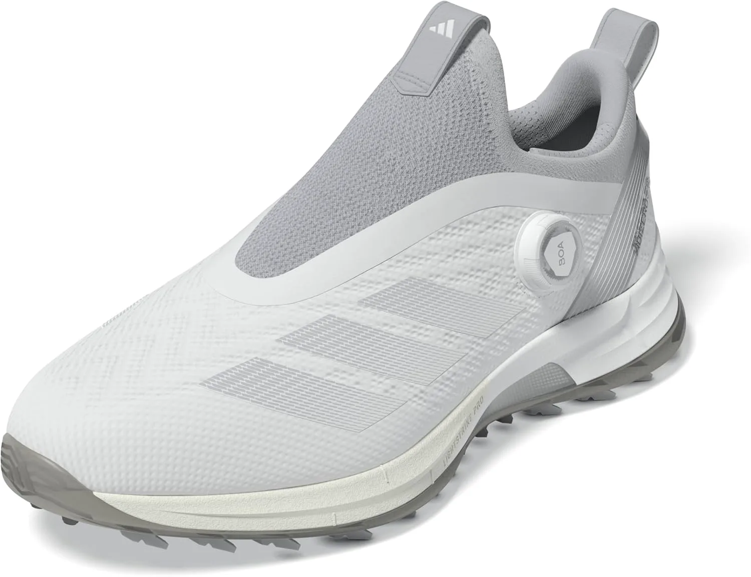 

Мужские безшиповые гольф-кроссовки Adidas Adizero ZG Boa, белый/металлик/серый
