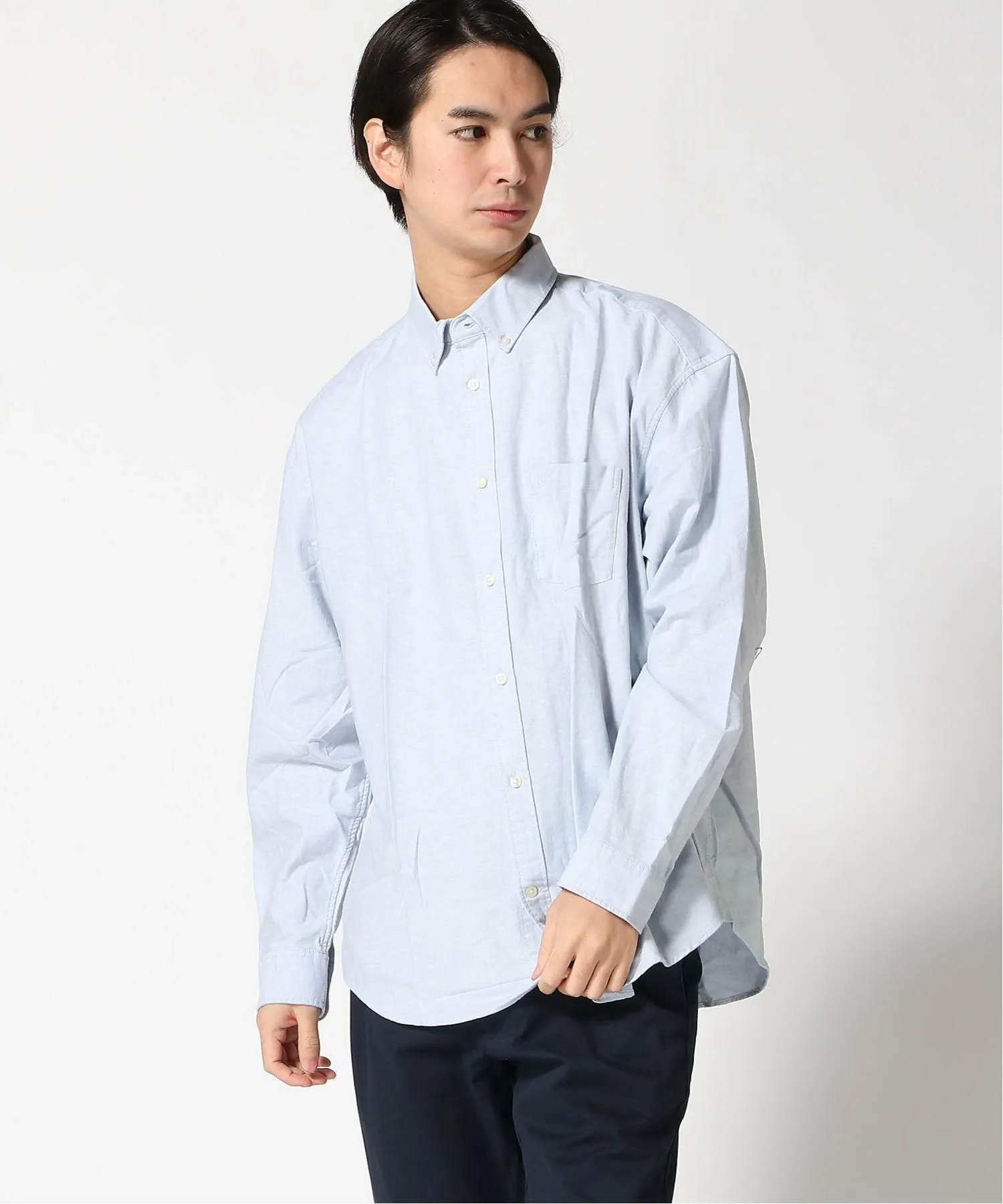 (U) Большая рубашка Оксфорда GAP, LIGHT_BLUE — фото 4